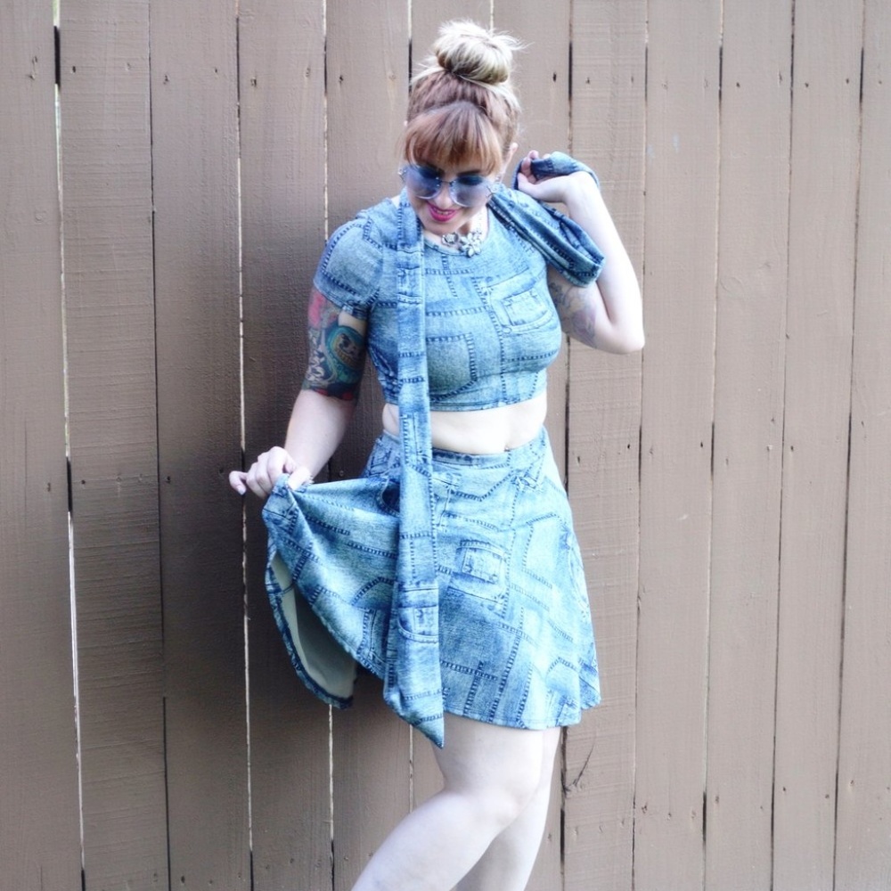 Baby Jean Skirt and Crop Set